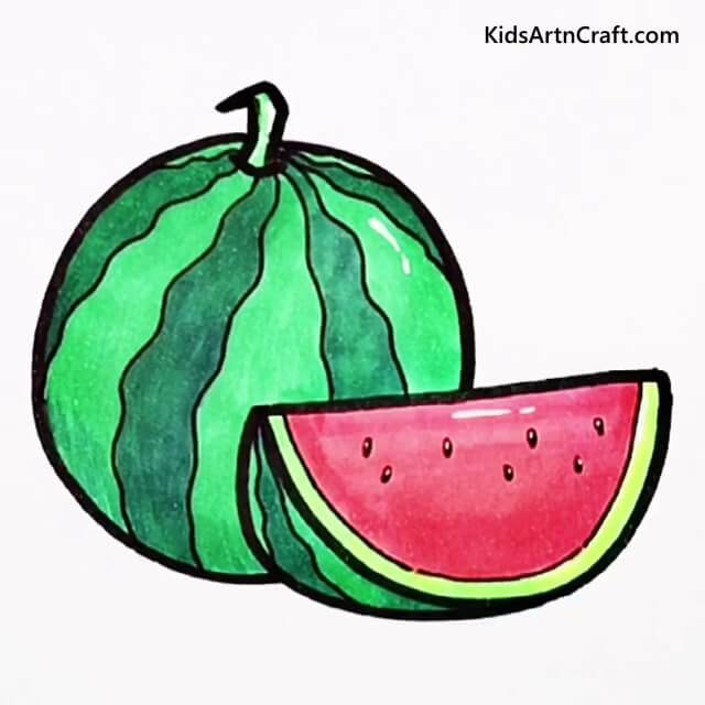 Cool Watermelon Let's Draw Some Juicy Fruits Quickl