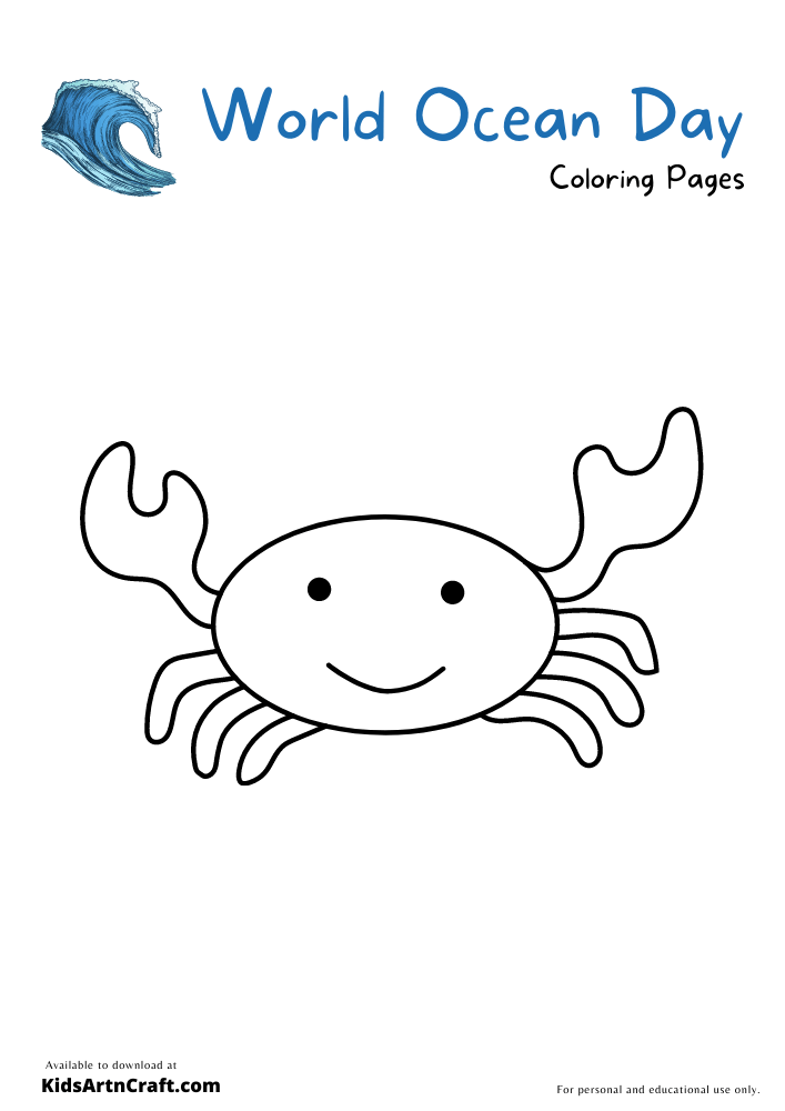 World Oceans day Coloring Pages For Kids – Free Printables