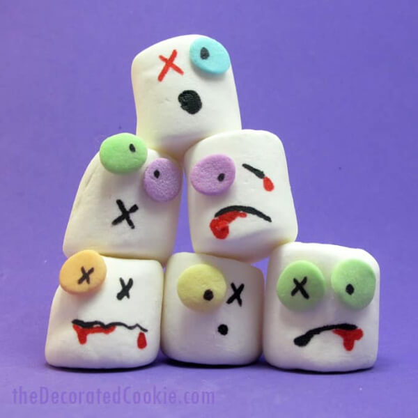 Zombie Marshmallow Scary Halloween Treat Ideas