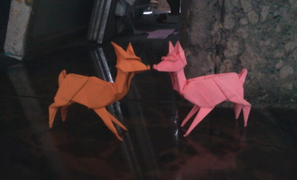 3D Origami Deer Paper Art For Kids