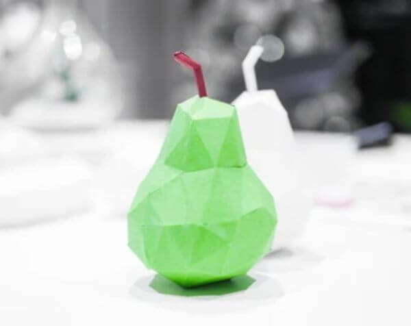 3d Pear Paper Craft ideas For Kids