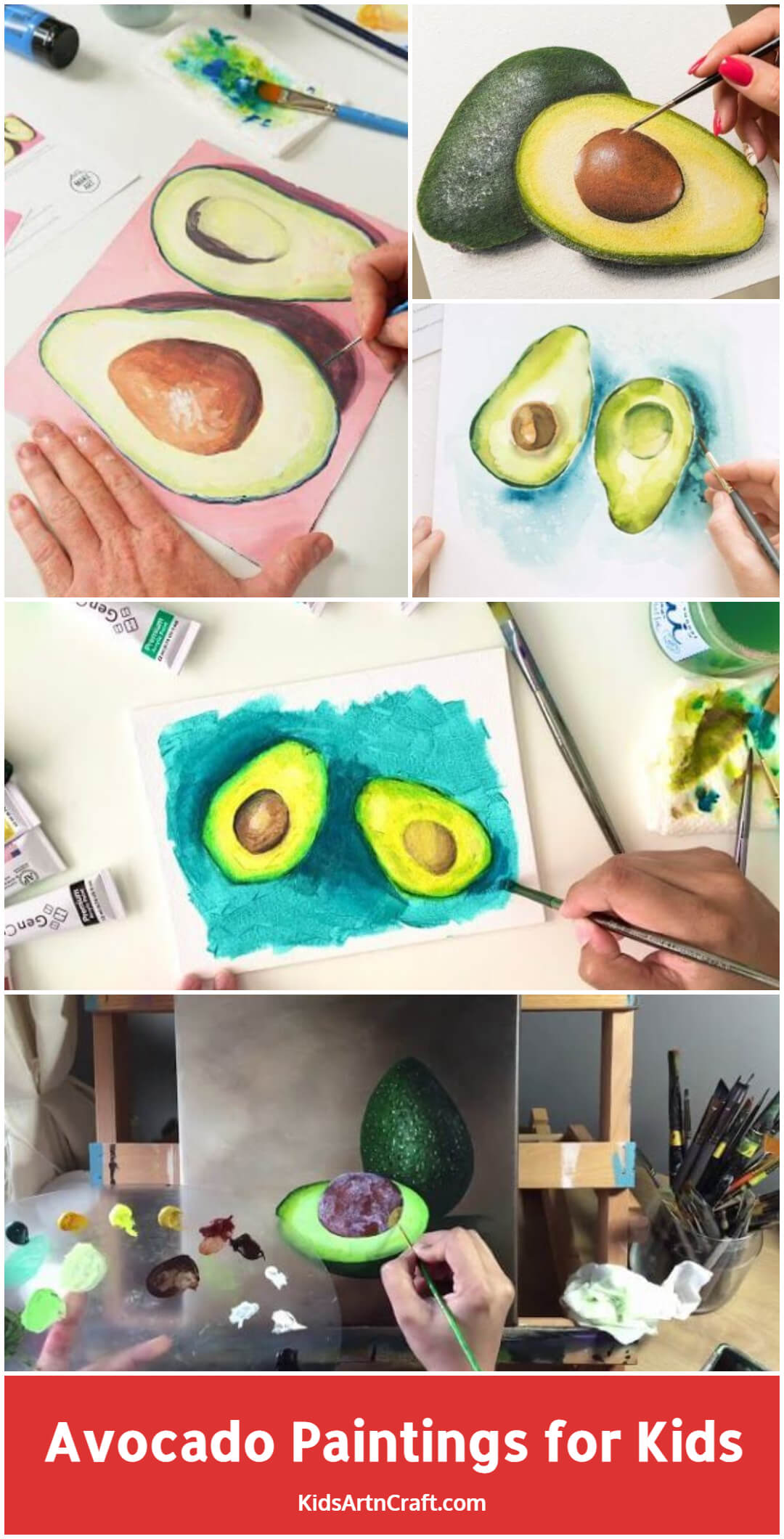 Avocado Paintings for Kids