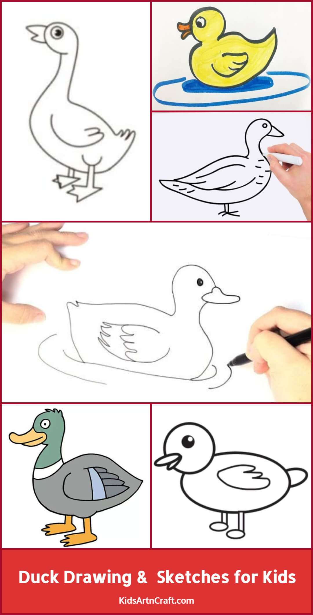 Duck Scenery Drawing Easy | Drawings, Easy drawings, Pond painting