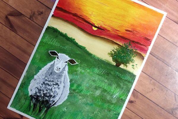Easy  Sheep Acrylic Painting Tutorial For Kids