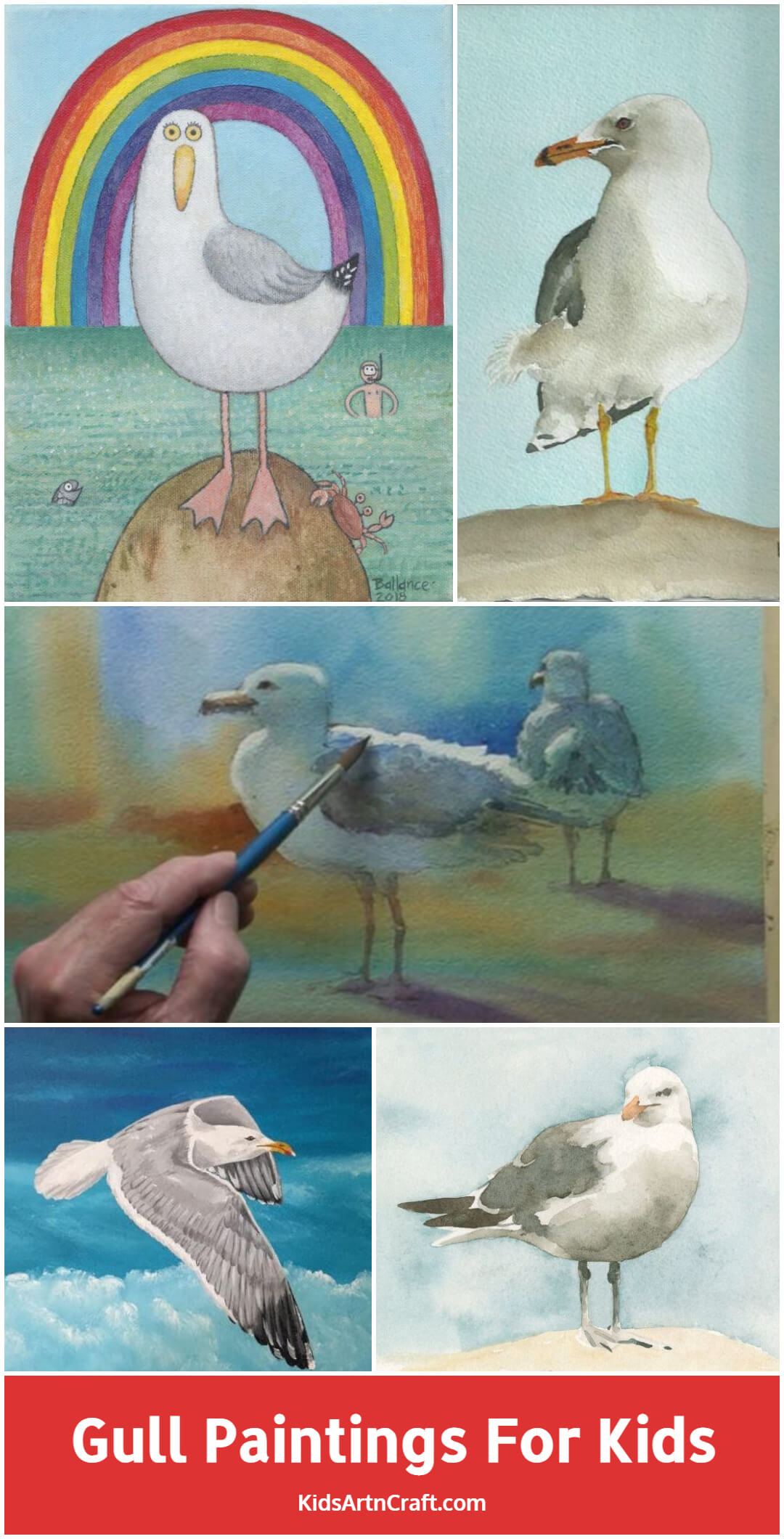 Gull Paintings For Kids