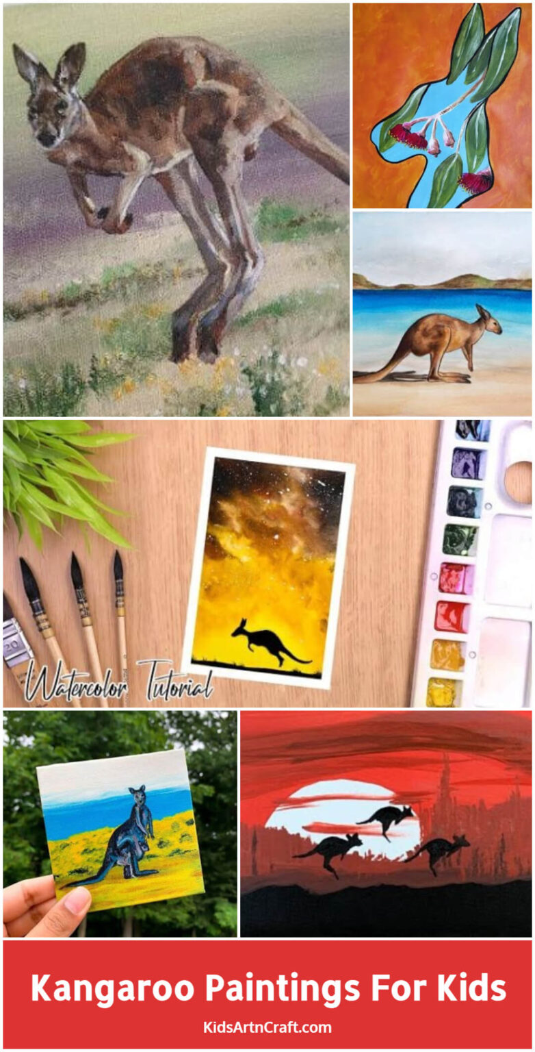 Kangaroo Paintings For Kids Kids Art & Craft — free download