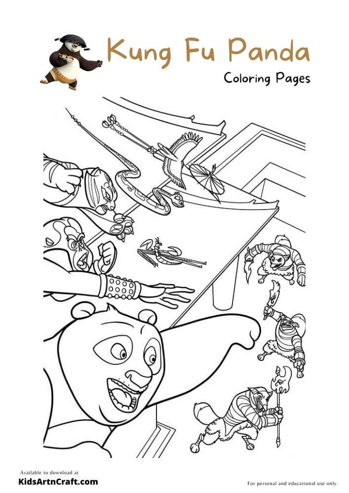 Kung Fu Panda Coloring Pages For Kids