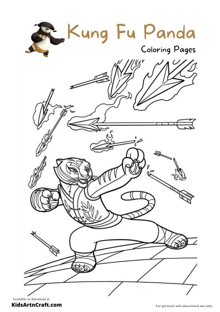 Tigress - Kung Fu Panda Drawing For Kids