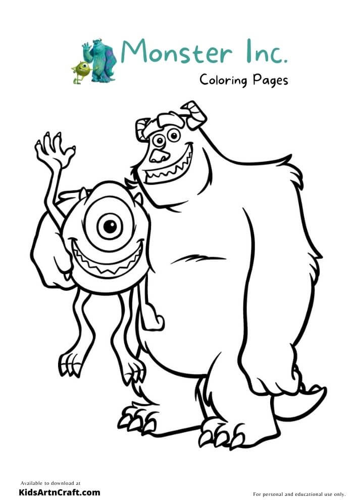 Monster inc. Coloring Pages For Kids