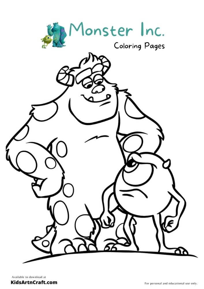 Monster inc. Coloring Pages For Kids