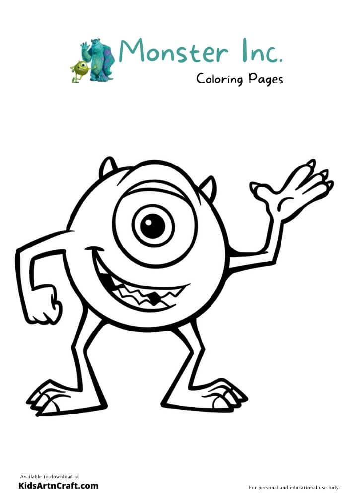 Monster inc. Drawing For Kids
