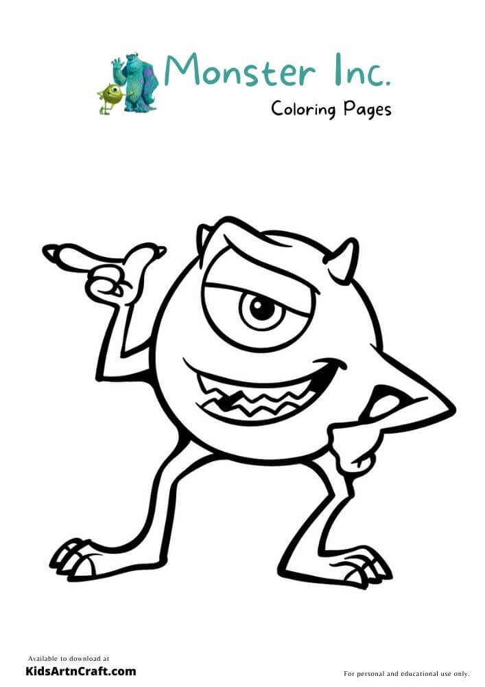 Monster inc. Coloring Pages For Kids