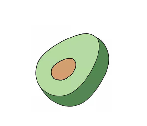 DIY Avocado Drawing From Outline For Kids