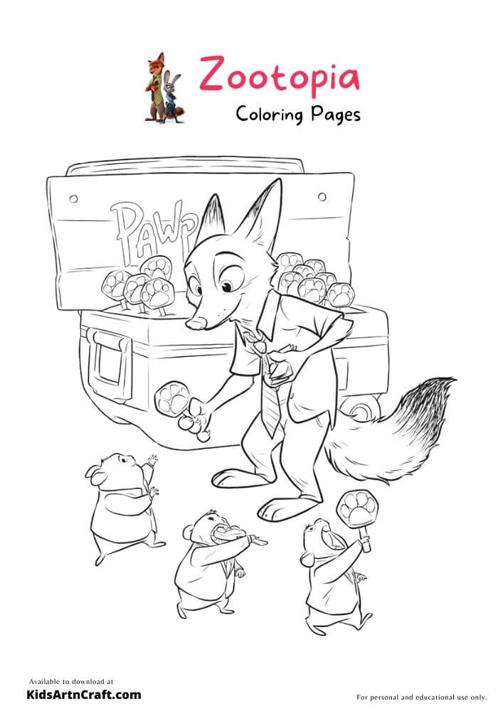 Zootopia Coloring Pages For Kids