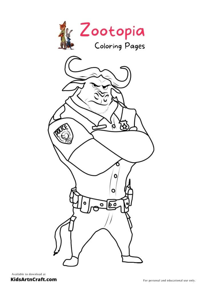 Zootopia Coloring Pages For Kids