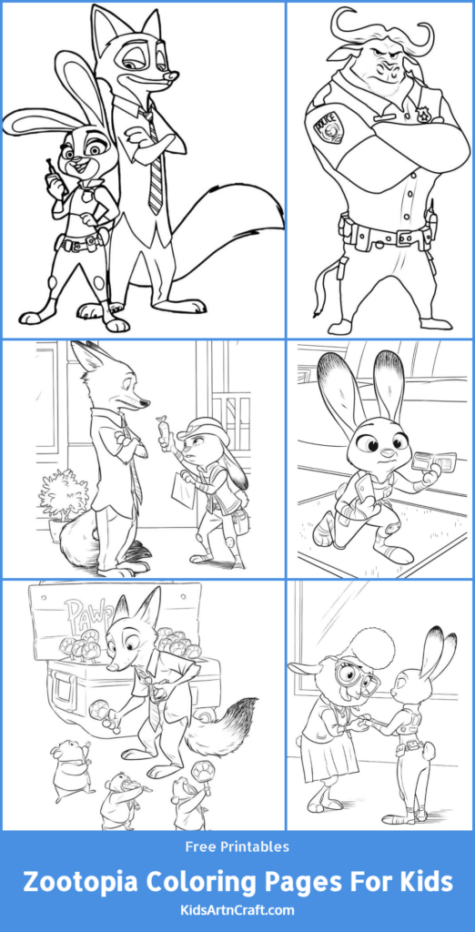 Zootopia Coloring Pages For Kids – Free Printables