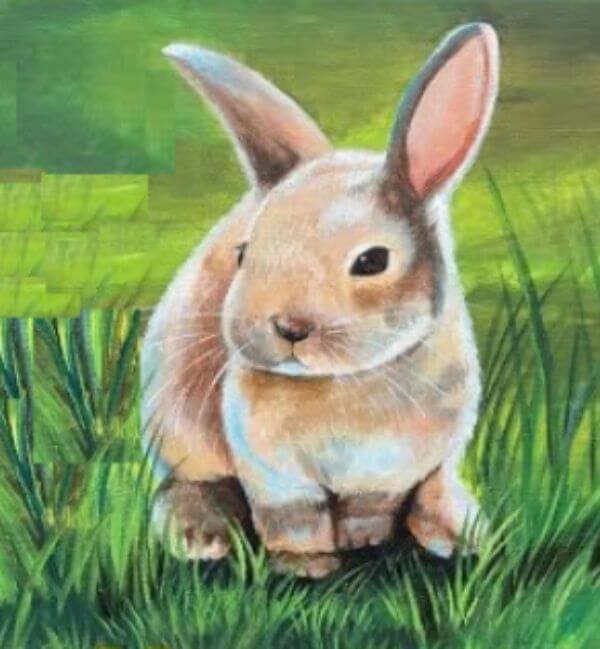 Acrylic Bunny Rabbit Painting For Kids