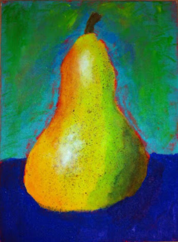 Acrylic Pear Painting  For Beginners Pear Paintings for Kids