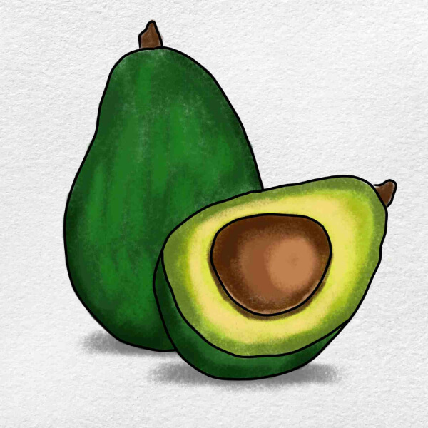 Avocado Drawings & Sketches for Kids Aesthetic Avocado Drawing For Kids