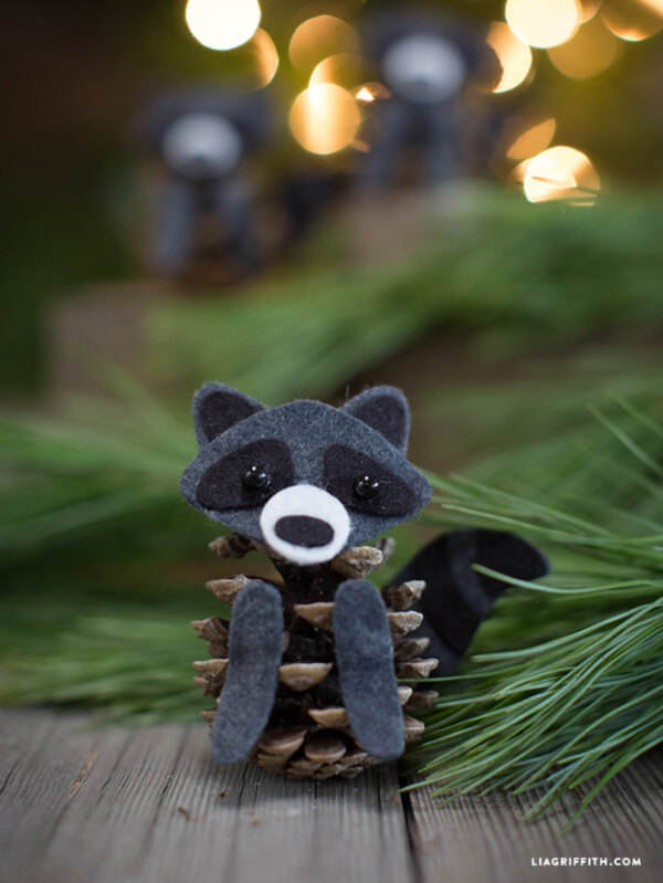 Amazing Pinecone Raccoon Craft