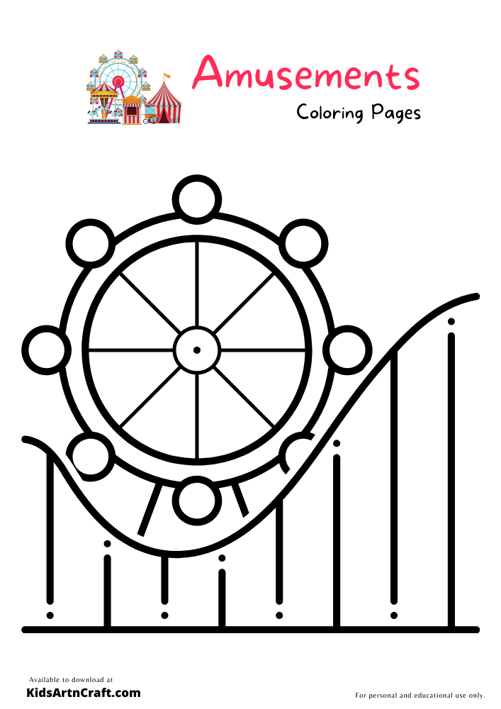 Amusements parks Coloring Pages For Kids – Free Printables