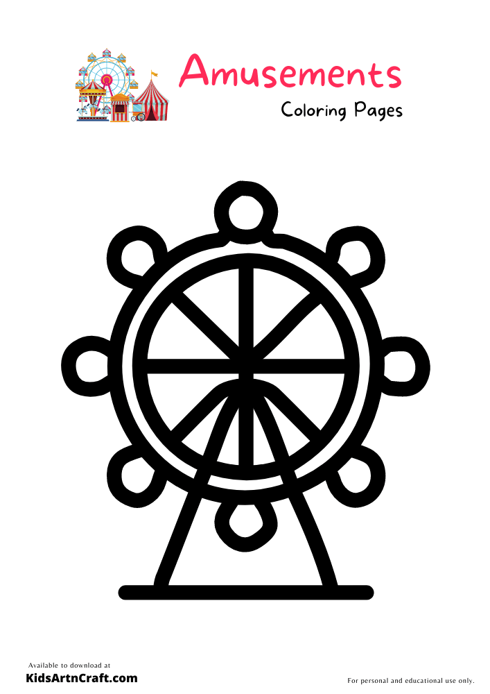 Amusements parks Coloring Pages For Kids – Free Printables