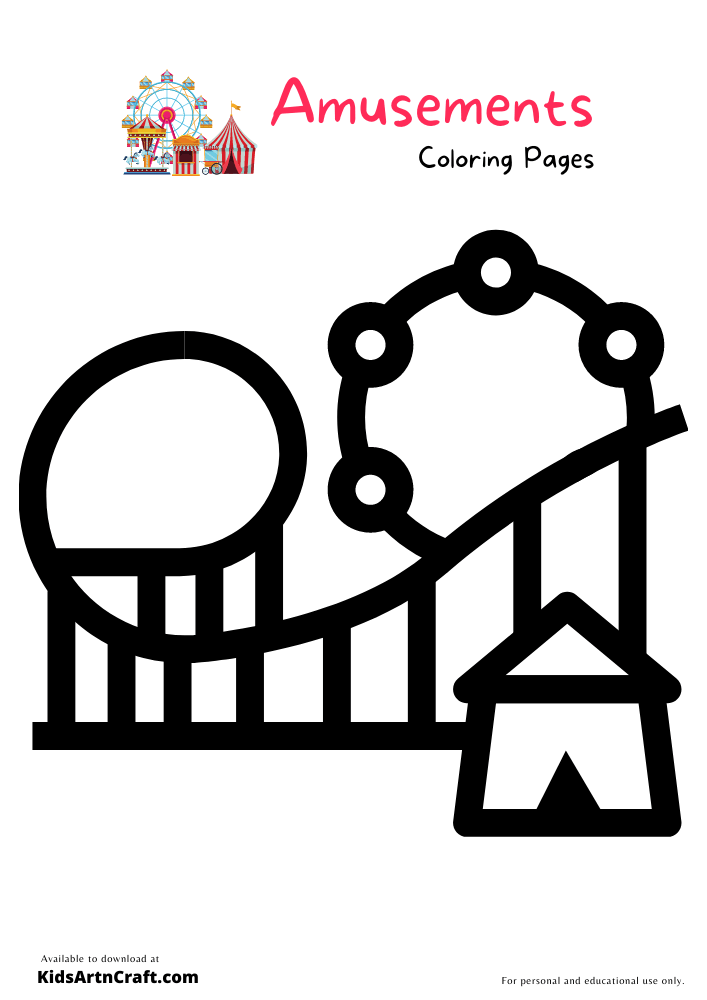 Amusements parks Coloring Pages For Kids – Free Printables