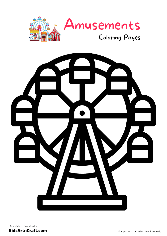 Amusements parks Coloring Pages For Kids – Free Printables