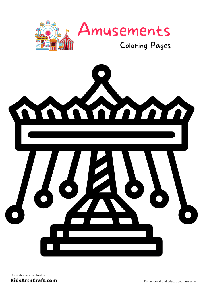 Amusements parks Coloring Pages For Kids – Free Printables