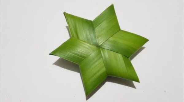 Origami Flower Using Coconut Leaf