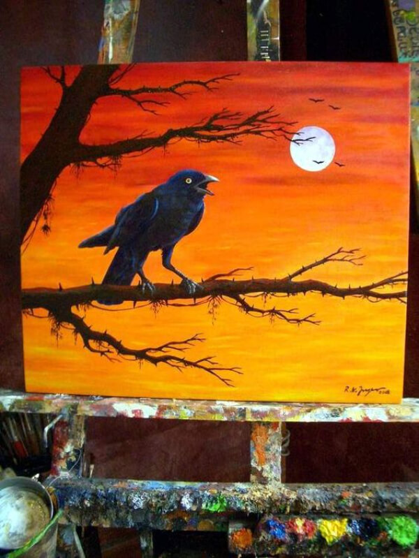 Crow Paintings for Kids Awesome Crow Painting For Kids