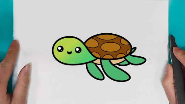 Baby Cartoon Turtle Drawing