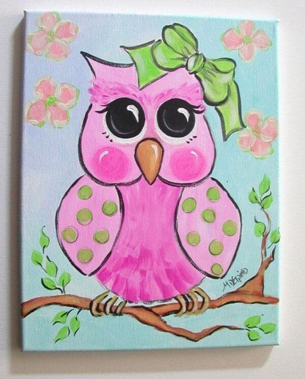 Beautiful Owl Art Painting For Preschoolers