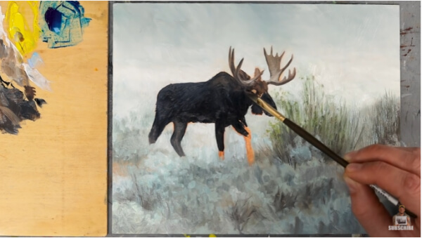 Bull Moose Oil Painting