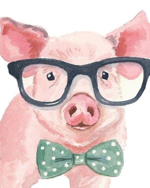 Cartoon Pig Painting For Kids