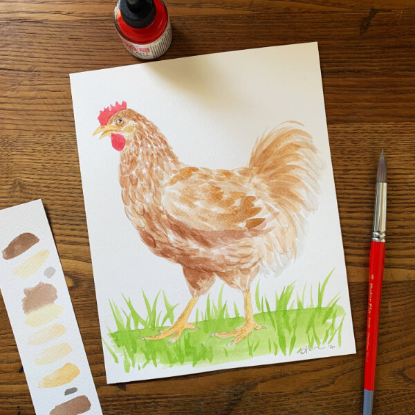 Chicken Paintings For Kids Chicken Painting With Watercolor