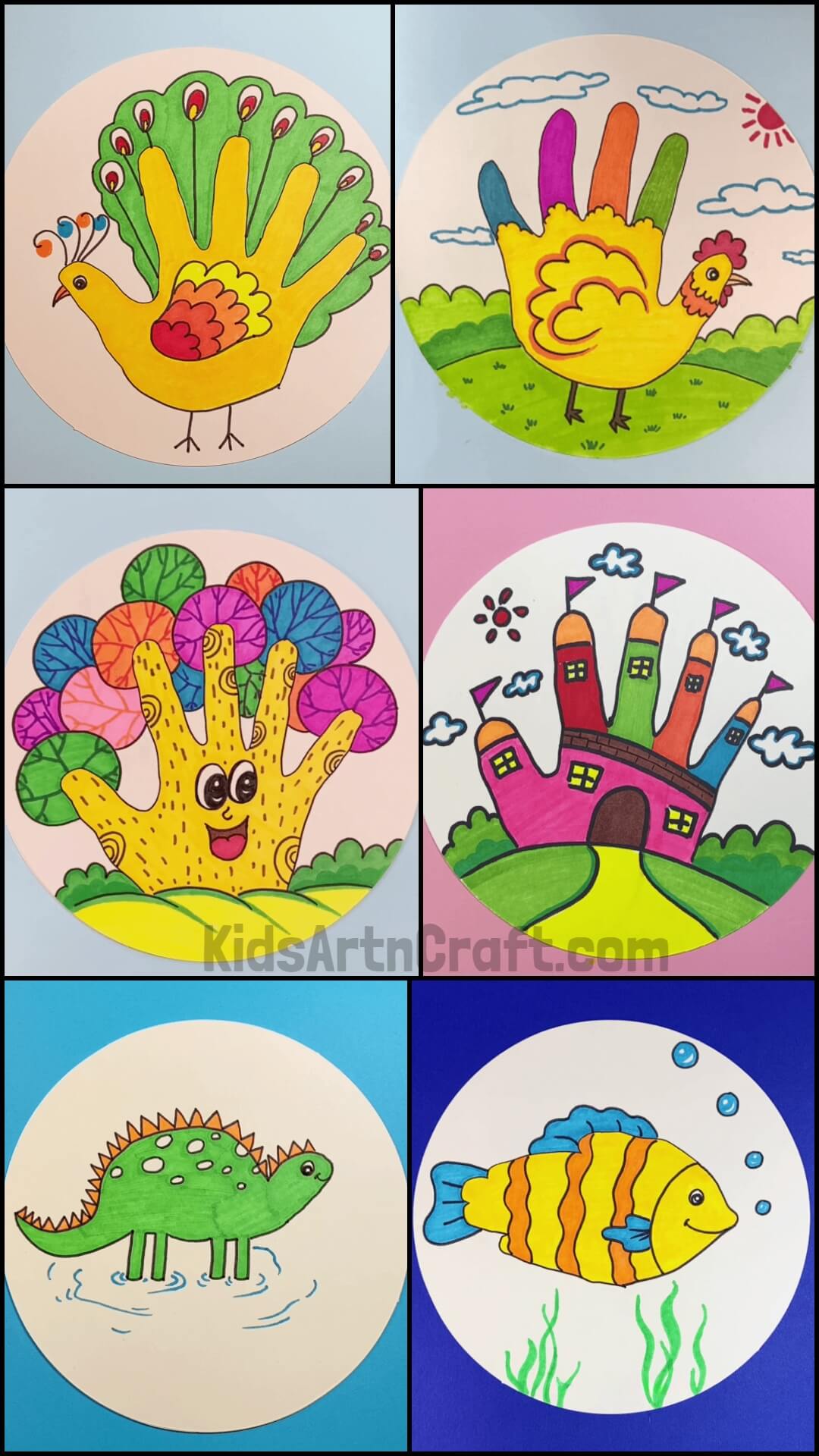Circular Drawings for Kids with Colors
