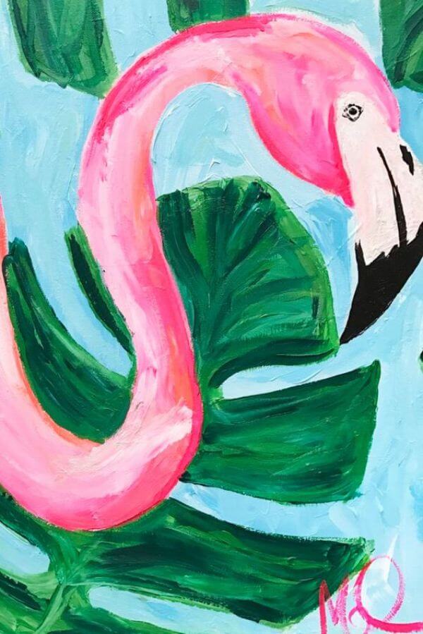 Classic Flamingo Painting For Kids