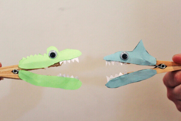 Clothes Pin Crocodile Craft For Kids