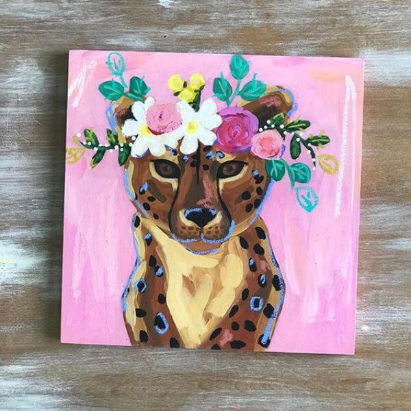 Cheetah Paintings for Kids Colorful Cheetah Painting Artwork For Kids