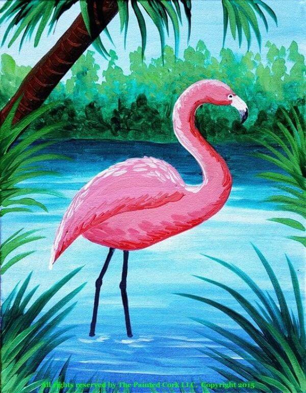 Colorful Flamingo Painting Activity For Toddlers