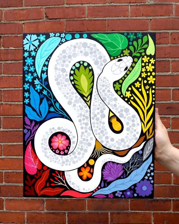 Colorful Snake Art Paintings For Kids