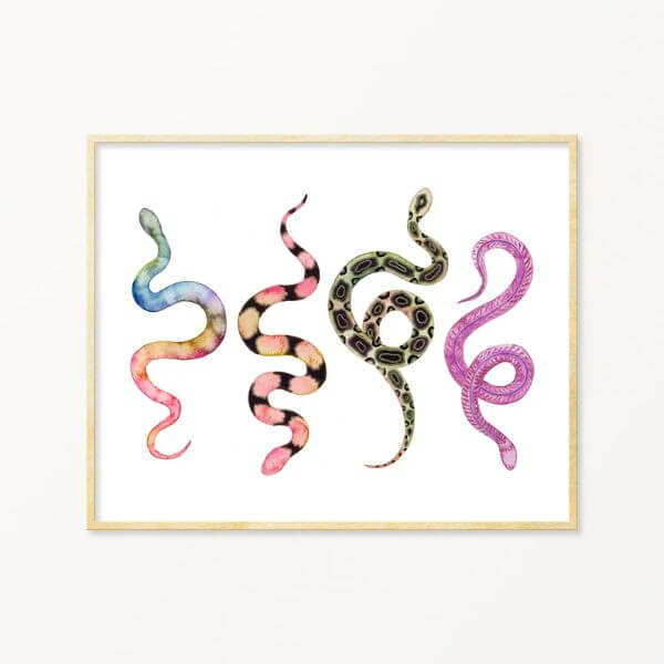 Colorful Snake Wall Art painting For Kids