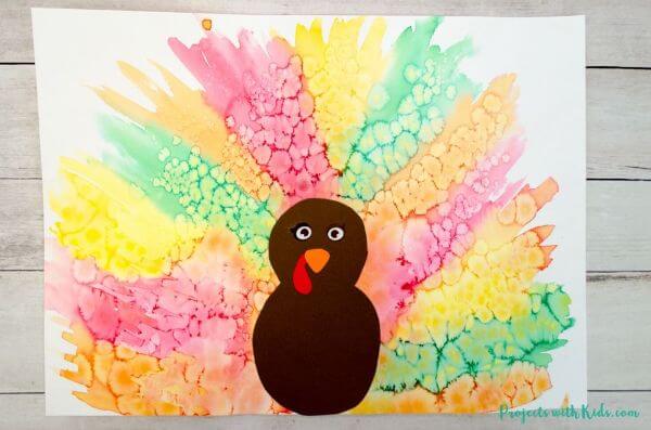 Colorful Turkey Painting With Watercolor 