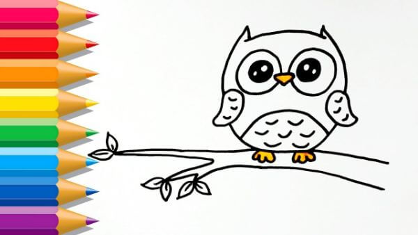 Coloring Owl Painting For Toddlers