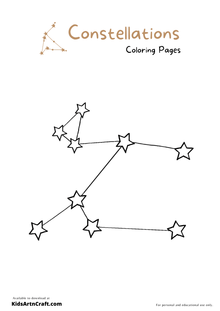Constellations Coloring Pages For Kids 