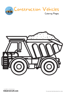 Construction Vehicles Coloring Pages For Kids – Free Printables - Kids