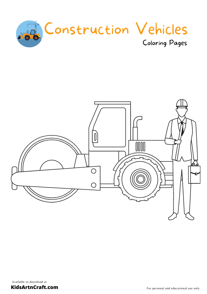 Construction Vehicles Coloring Pages For Kids – Free Printables