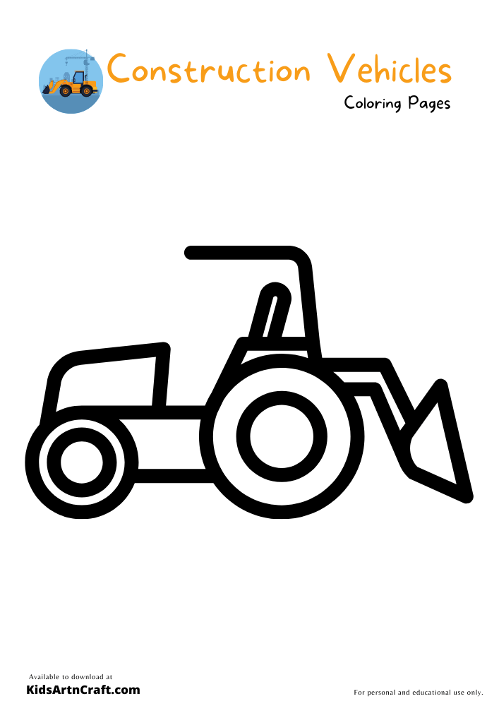 Construction Vehicles Coloring Pages For Kids – Free Printables