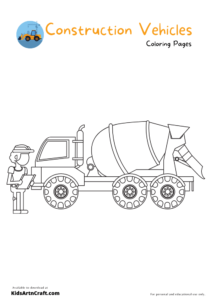 Construction Vehicles Coloring Pages For Kids – Free Printables - Kids